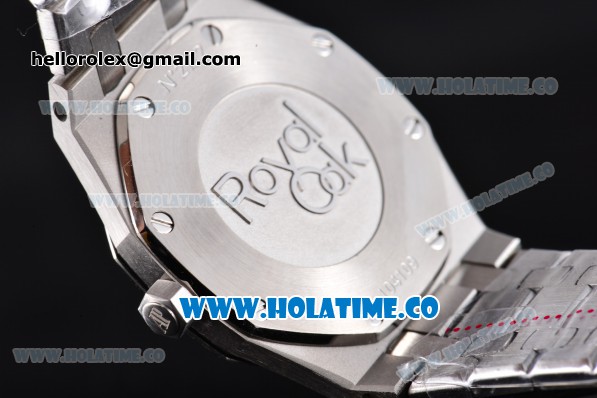 Audemars Piguet Royal Oak Swiss Quartz Steel Case/Bracelet with White Dial and Stick Markers - Click Image to Close